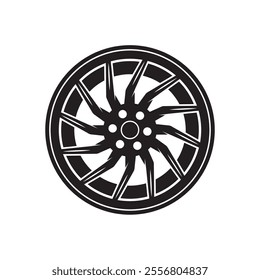 Car rim vector logo illustration flat design