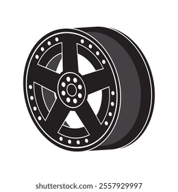 Car rim vector logo illustration flat design