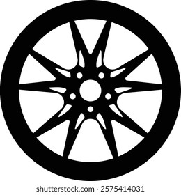 Car rims design silhouette illustration