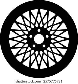 Car rims design silhouette illustration