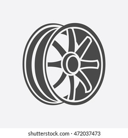 Car rims icon. Single silhouette auto parts icon from the big car set - stock vector