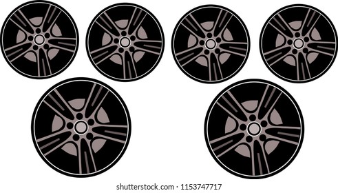 Car rims illustration