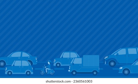 Auto- und Straßenübersicht. Blau. Vektordaten, die einfach zu bearbeiten sind.