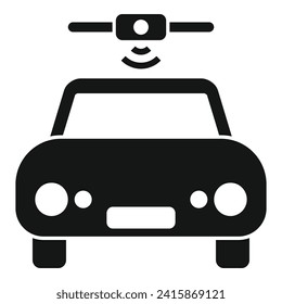 Car road sensor icon simple vector. Safety control. Smart view