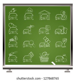 Car and road services icons - vector icon set