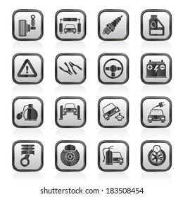 Car and road services icons - vector icon set
