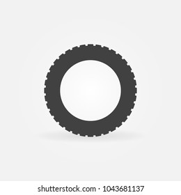 Car road tire vector minimal icon or symbol