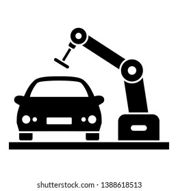 Car robot factory icon. Simple illustration of car robot factory vector icon for web design isolated on white background