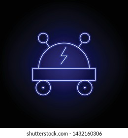 car, robot line icon in blue neon style. Signs and symbols can be used for web, logo, mobile app, UI, UX