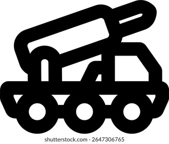 car rocket icon outlined style design