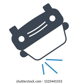 car rollover crash insurance concept, Vehicle Turned Over death Vector Icon