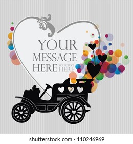 Car - Romantic Love Car Lovely Card for messages