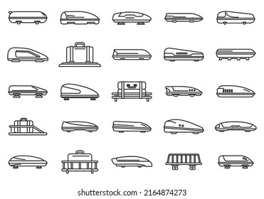 Die Symbole der Karosserieteile setzen den Vektorgrafik-Rahmen. Automatisches Gepäck. Frachtkasten