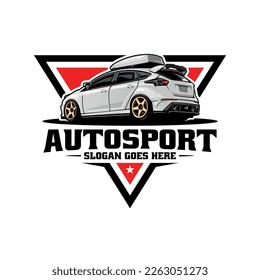 car with roof box illustration logo vector