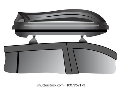 Car roof box. Side view. Vector illustration