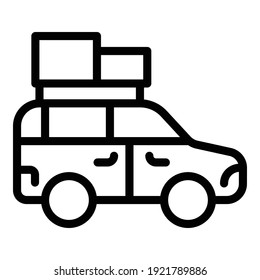 Car roof case icon. Outline car roof case vector icon for web design isolated on white background