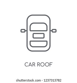 car roof linear icon. Modern outline car roof logo concept on white background from car parts collection. Suitable for use on web apps, mobile apps and print media.