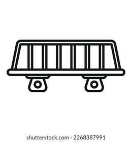 Car roof rack icon outline vector. Box trunk. Travel cargo