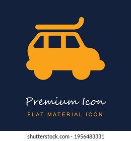 Car With Roof Rack premium material ui ux isolated vector icon in navy blue and orange colors svg