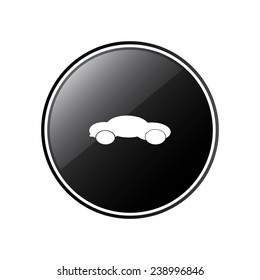 car round black glossy button for the site, vector, EPS 10