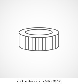 Car Round Filter Line Icon On White Background