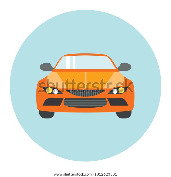 Car round icon. Transportation icon series in\
modern flat design colors style. Web site page and mobile app\
design vector element.