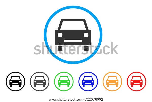 Car\
rounded icon. Style is a flat car grey symbol inside light blue\
circle with black, gray, green, blue, red, orange color versions.\
Vector designed for web and software\
interfaces.