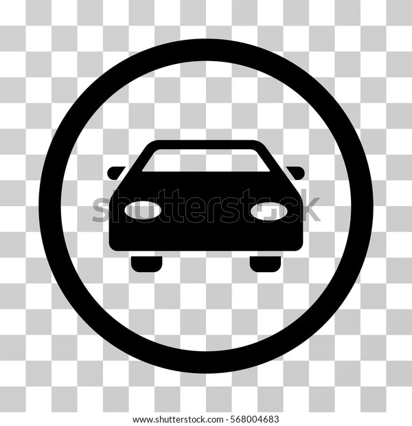 Car rounded icon. Vector\
illustration style is flat iconic symbol inside a circle, black\
color, transparent background. Designed for web and software\
interfaces.