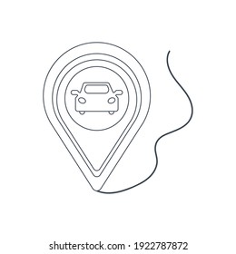 car route, gps tracking, car route map icon
