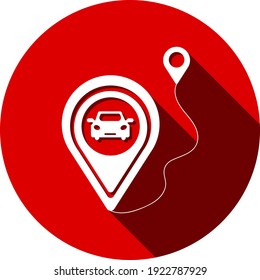car route, gps tracking, car route map icon