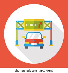 car route sign flat icon