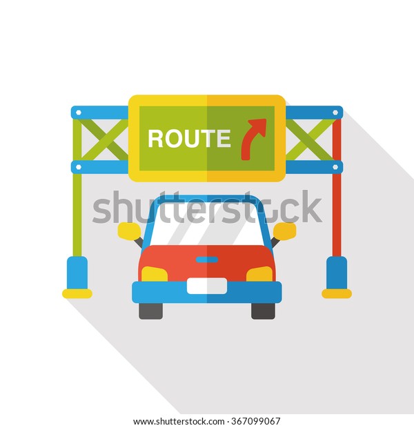 car route sign flat\
icon