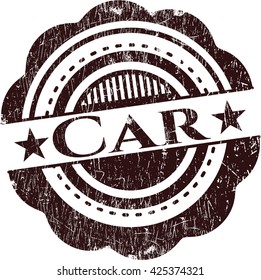 Car rubber stamp with grunge texture