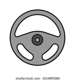 Car rudder color icons set. Steering wheel. Isolated vector illustrations