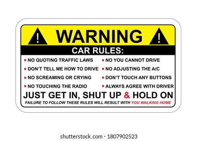 Car rules sign vector art