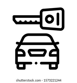 Car Safe Key Icon Vector. Outline Car Safe Key Sign. Isolated Contour Symbol Illustration