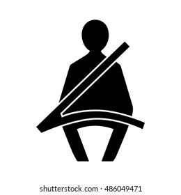 Car safety belt icon. Car dashboard panel indicators.