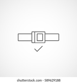 Car Safety Belt Line Icon On White Background