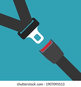 Car safety belt. Seatbelt safe buckle icon isolated. Security strap fasten accident insurance multicolor.