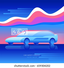 Car safety concept. Vector.