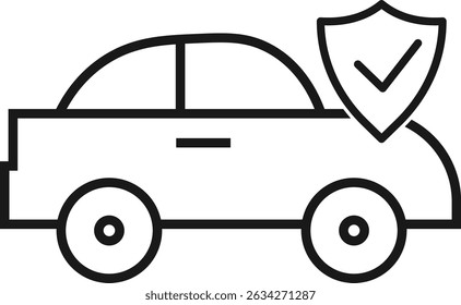 Icono de seguridad del coche. Icono de protección del coche Vector 