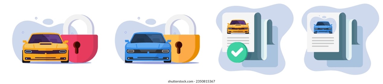 Car safety security vector icon, auto vehicle check exam test report document, automobile history or warranty registration guarantee, inspection expertise info, insurance verify checkup, agreement