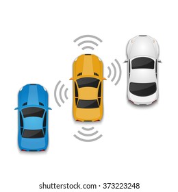 Car safety system, vector illustration