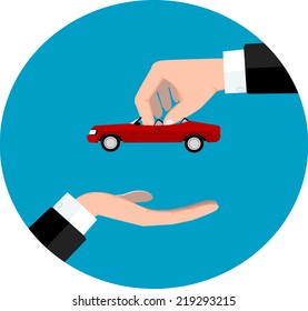 Car sale concept illustration. Vector eps 10