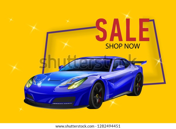 Car sale design\
template. layout template, cars for sale rent brochure, mockup\
flyer. Vector illustration
