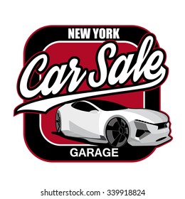 Car sale design template with modern car.