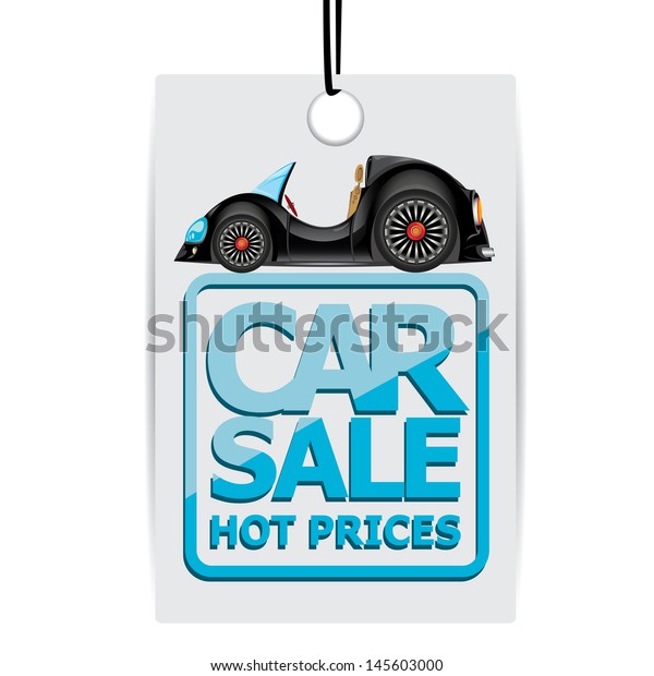 Car sale design template with car. Vector\
illustration of car