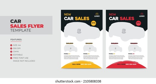 Car Sale Flyer Template. Modern Car Rental Flyer 