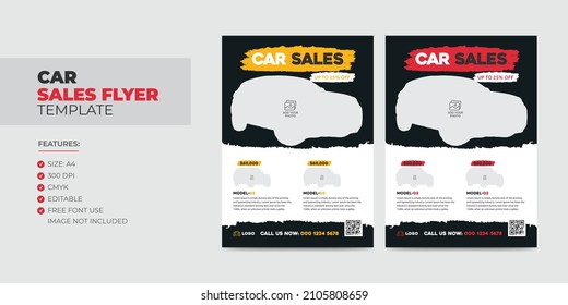 Car Sale Flyer Template. Modern Car Rental Flyer 