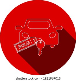 Car For Sale Icon, Car On Sale Icon. Car Sold Icon With Vector Illustration And Flat Style Design.